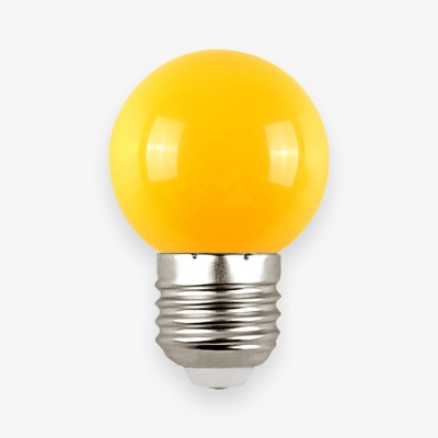 Bombilla LED esférica E-27P 1W 230 V Amarilla